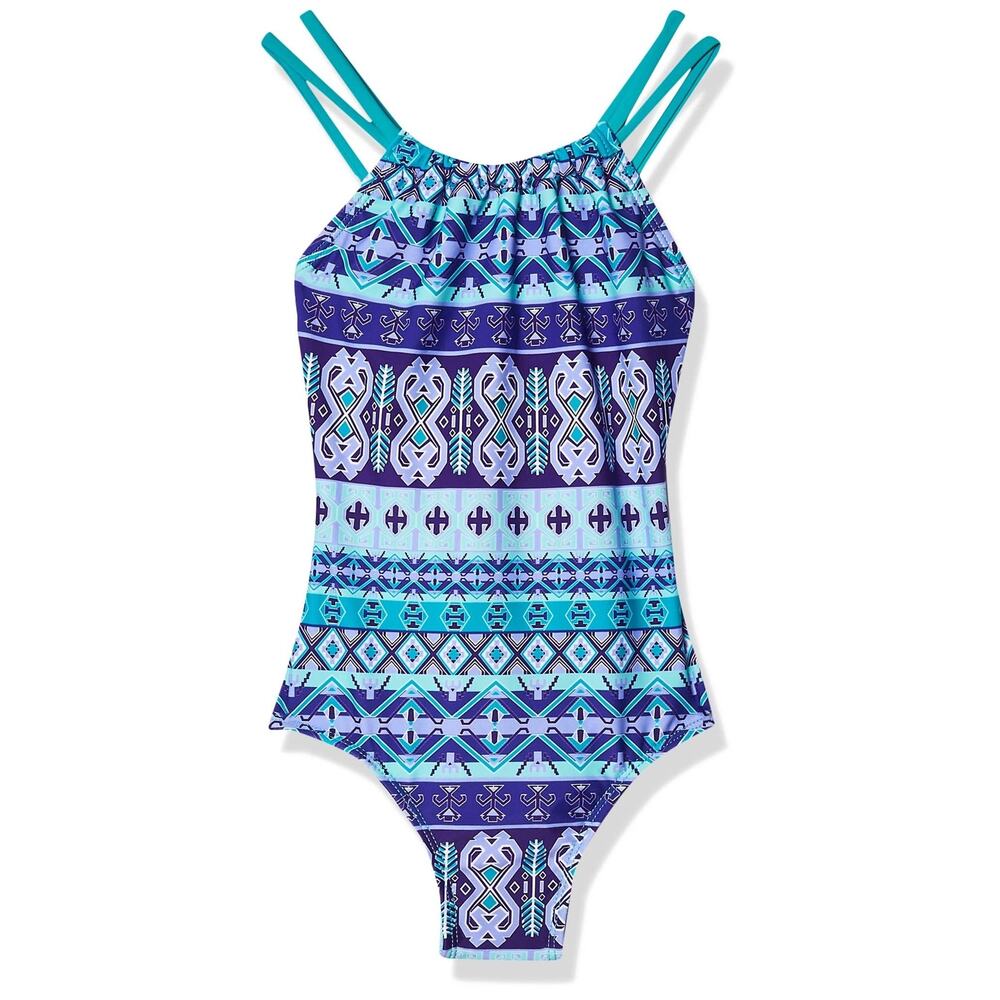 Kanu Surf Girls' Jasmine Beach Sport One Piece Swimsuit Mahina Purple Size 5